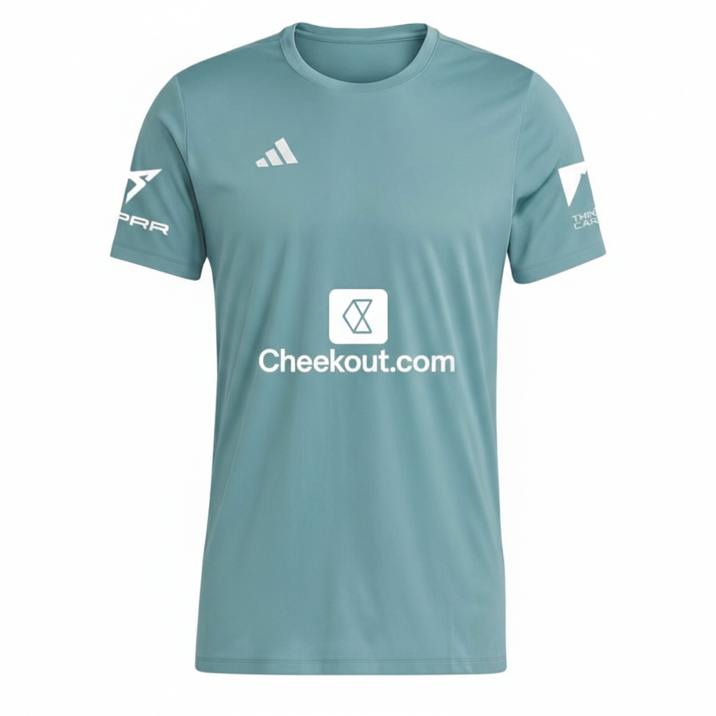 adidas padel t-shirt 2025 personalisierbar – salbeiblau