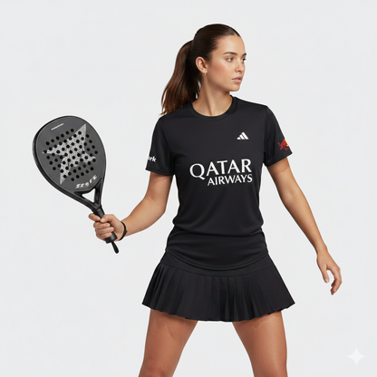 Adidas Padel T-Shirt 2025 Personalisierbar – Schwarz