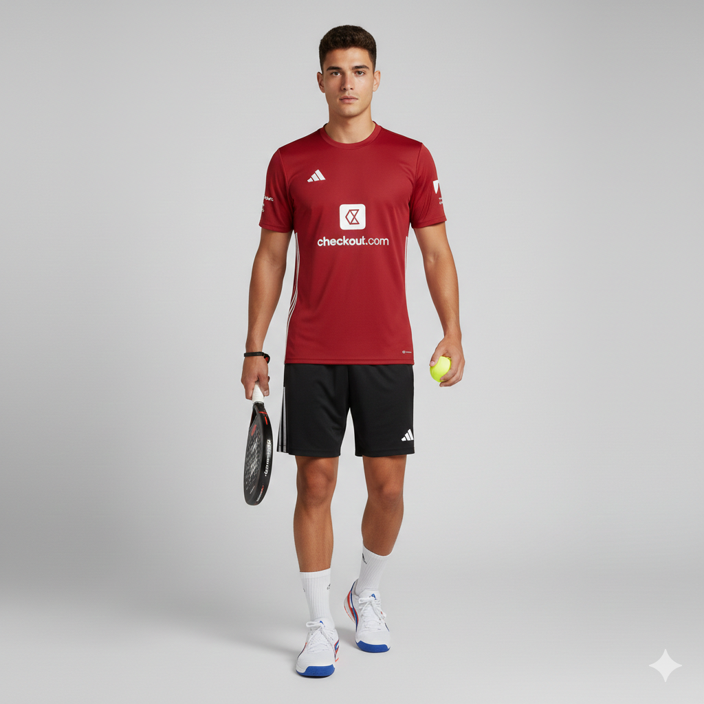 adidas padel t-shirt 2025 personalisierbar – rot