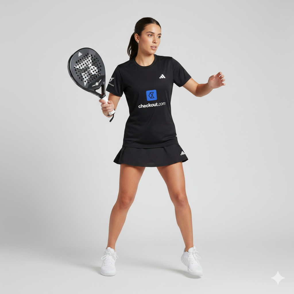 adidas padel t-shirt 2025 personalisierbar – schwarz