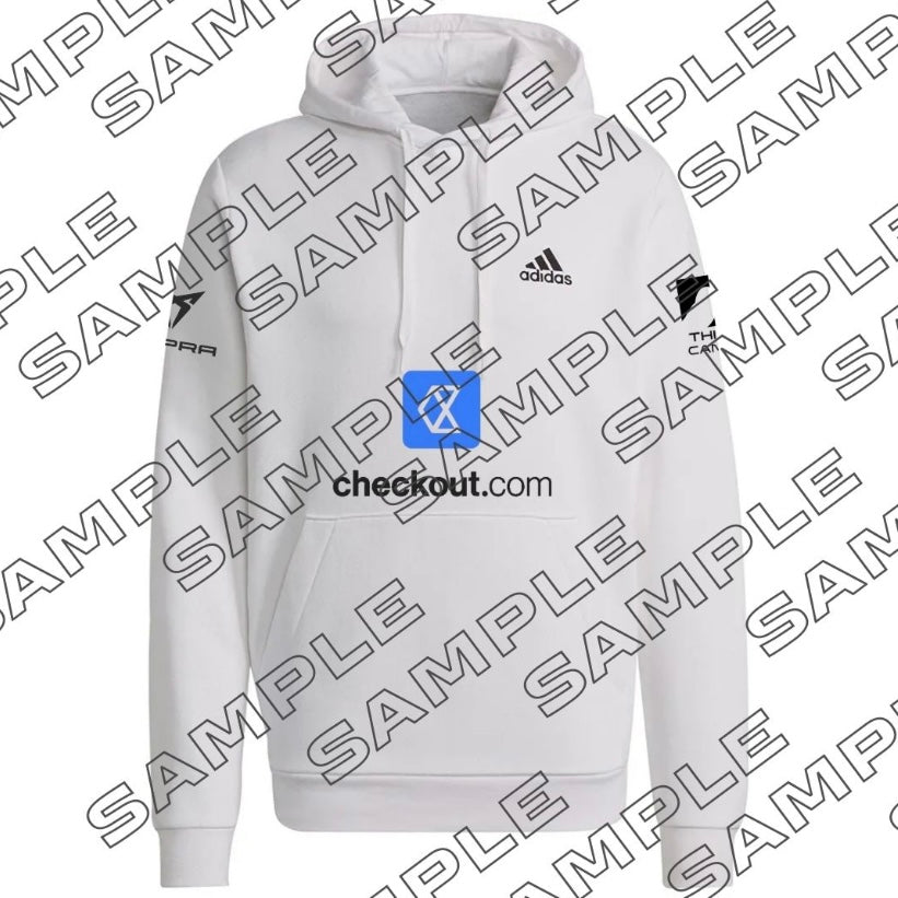 adidas padel hoodie 2025 personalisierbar – weiß