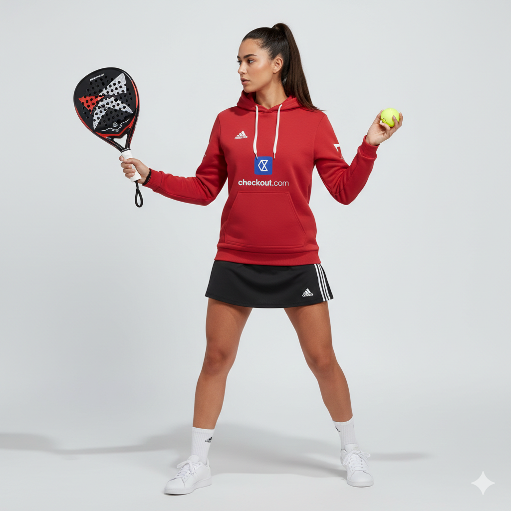 adidas padel hoodie 2025 personalisierbar – rot