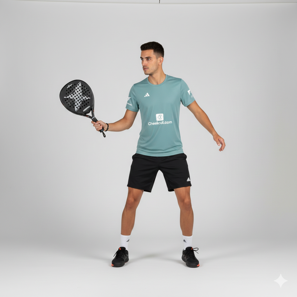 adidas padel t-shirt 2025 personalisierbar – salbeiblau