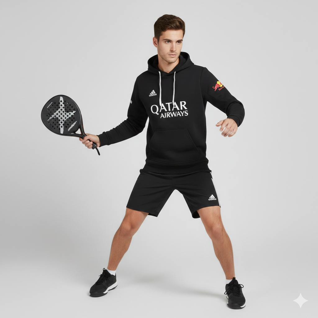adidas padel hoodie 2025 personalisierbar – schwarz