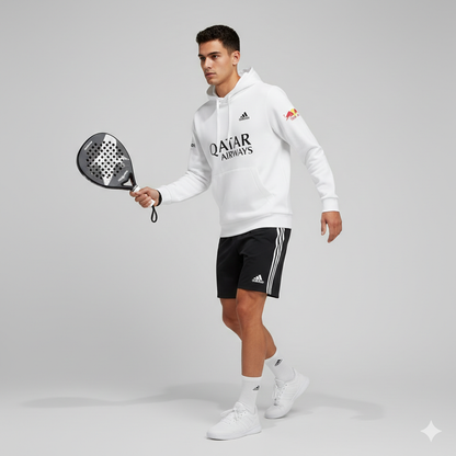 Adidas Padel Hoodie 2025 Personalisierbar – Weiß