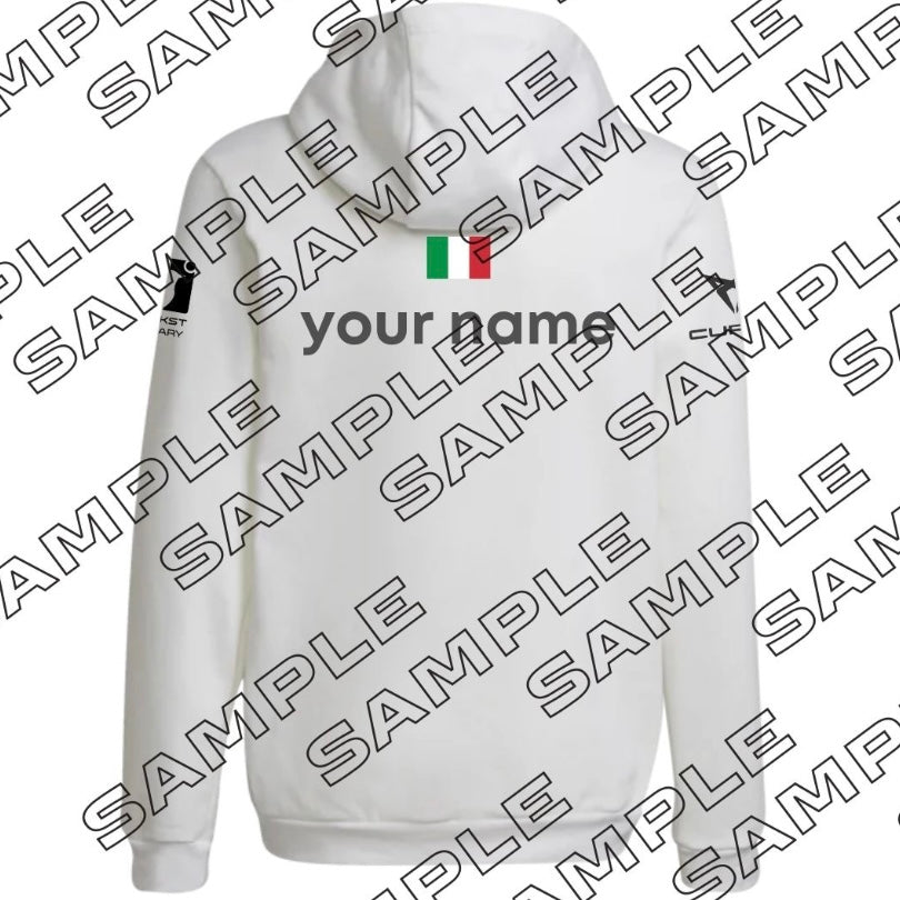 adidas padel hoodie 2025 personalisierbar – weiß