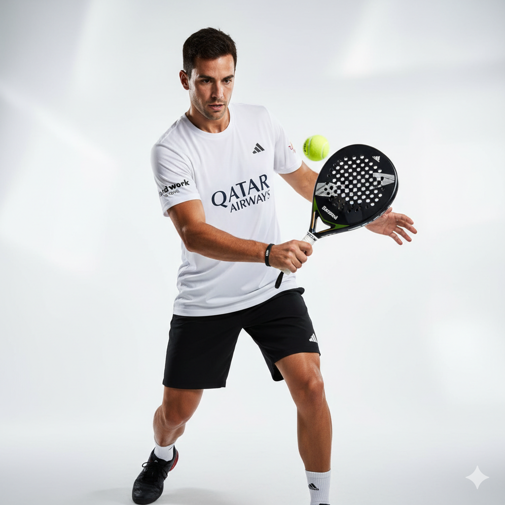 adidas padel t-shirt 2025 personalisierbar – weiß