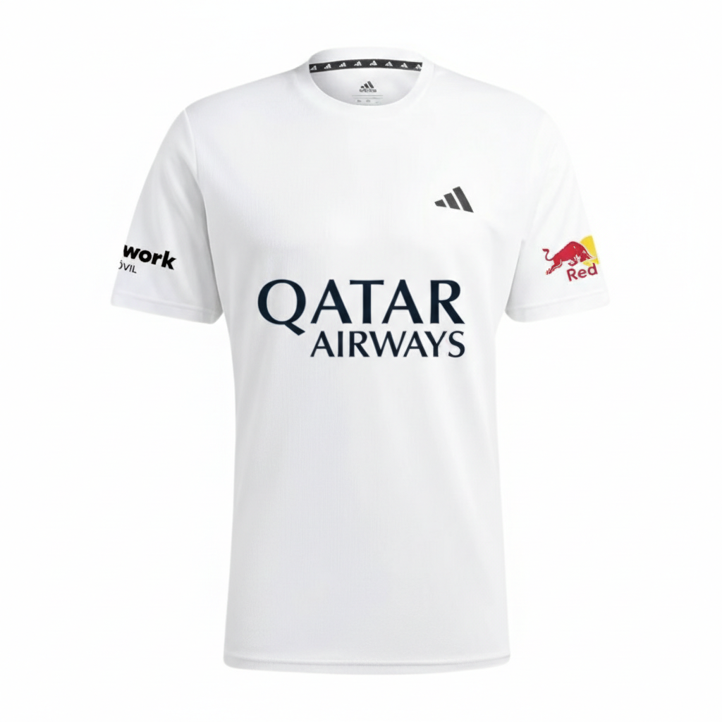 adidas padel t-shirt 2025 personalisierbar – weiß
