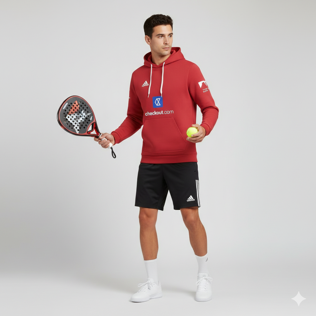 adidas padel hoodie 2025 personalisierbar – rot