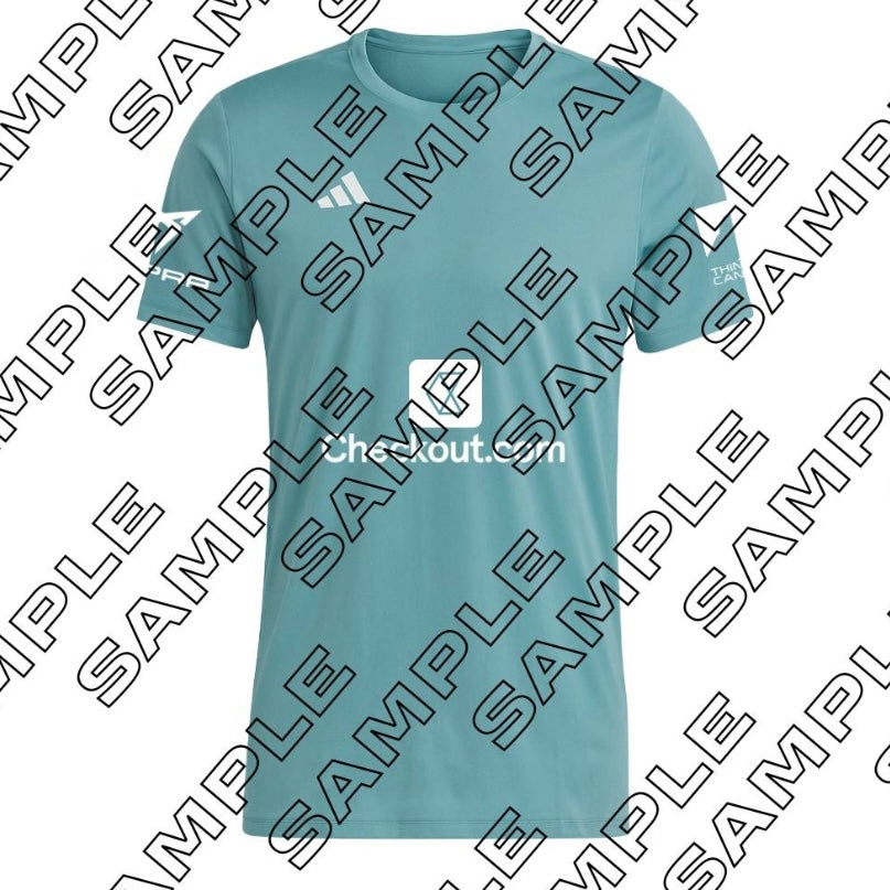 adidas padel t-shirt 2025 personalisierbar – salbeiblau